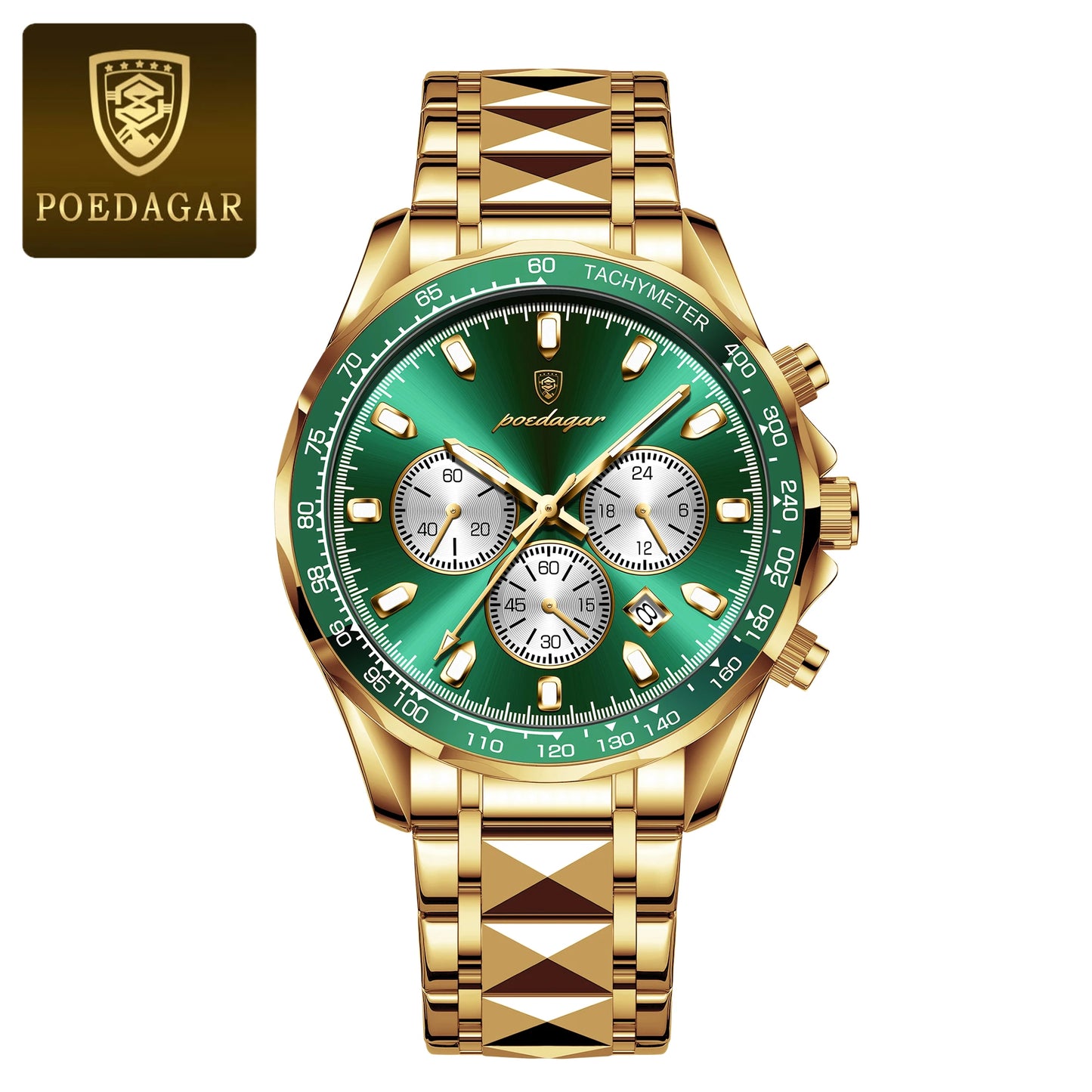 POEDAGAR Luxury Sports Men Watch Waterproof Luminous Date Chronograph Man Wristwatch Stainless Steel Casual Quartz Men’s Watches