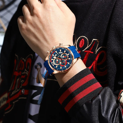 POEDAGAR Luxury Military Men Watch Calendar Chronograph Waterproof Luminous Man Wristwatch Fashion Silicone Quartz Men's Watches