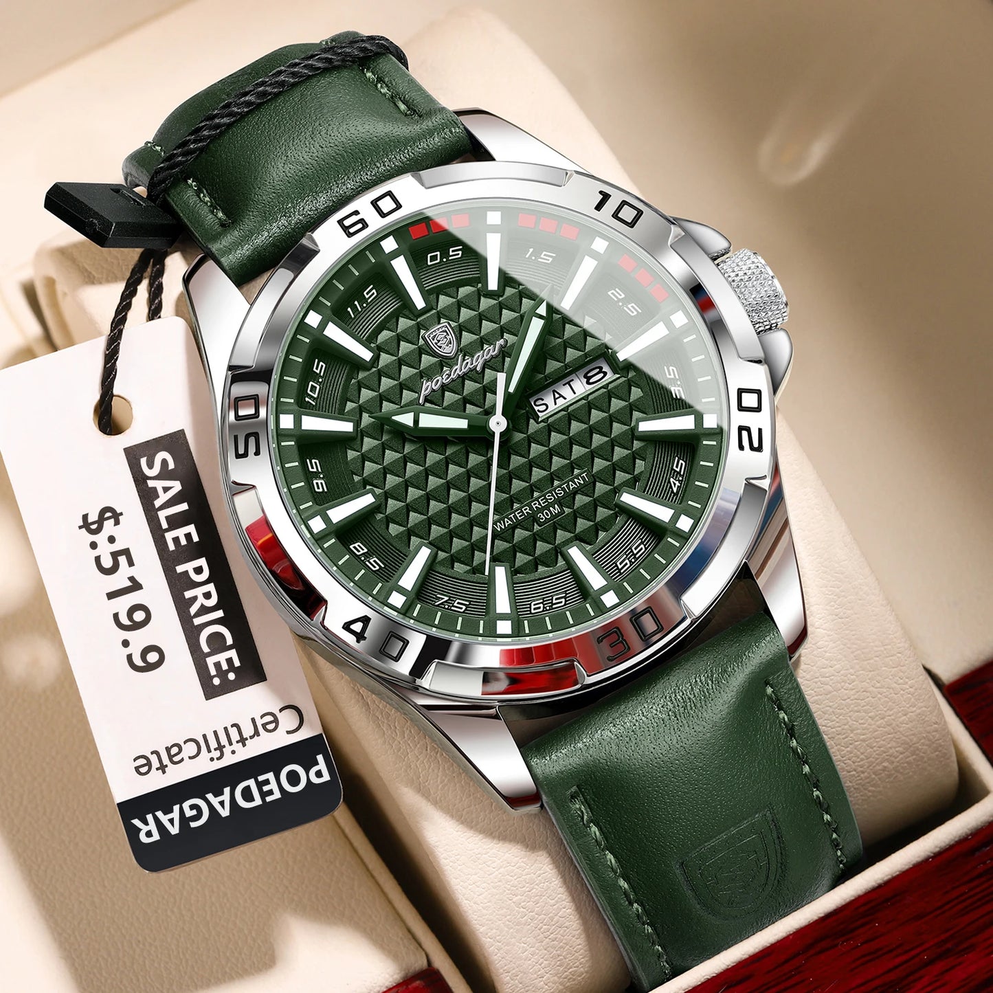 POEDAGAR Montre Homme Luxe
