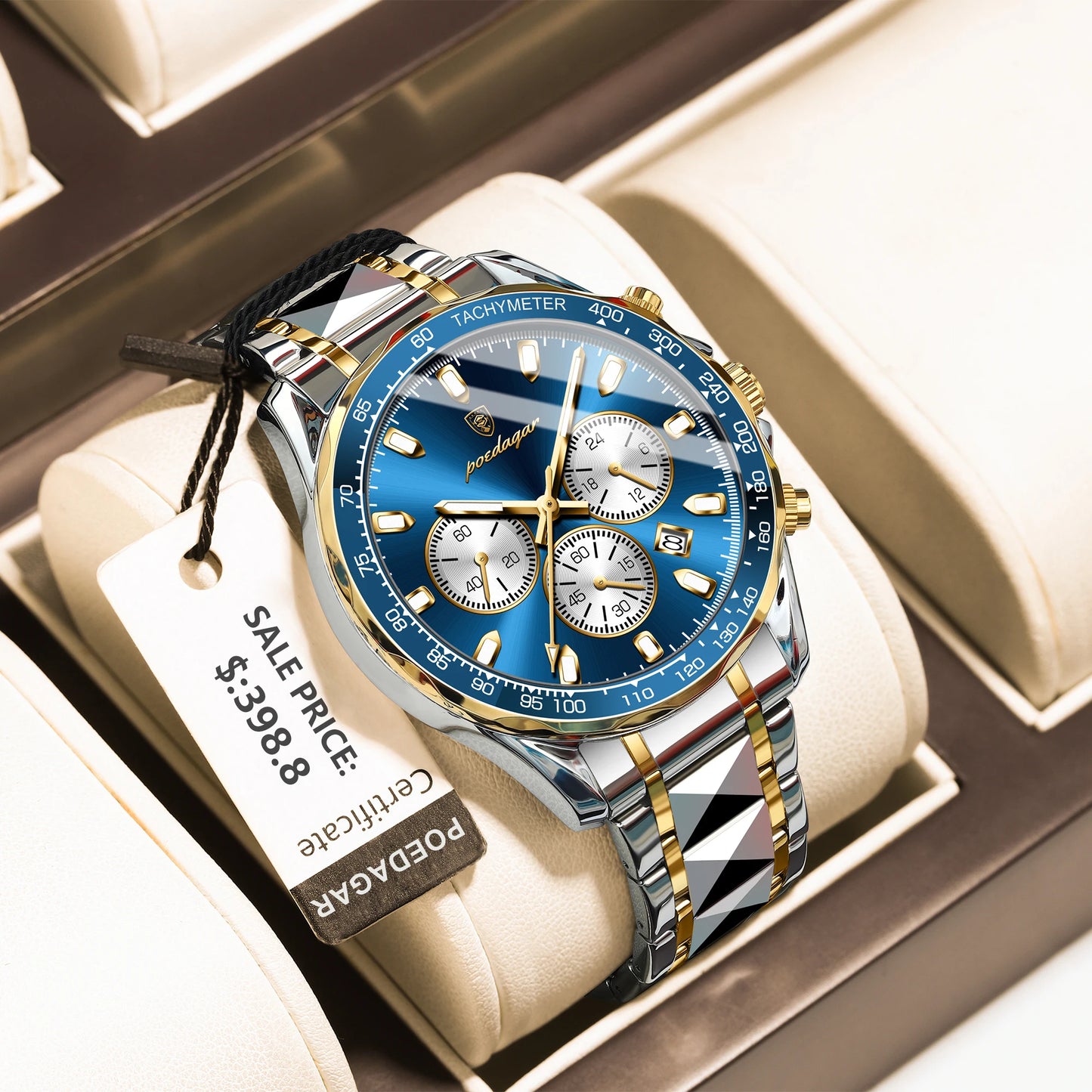 POEDAGAR Luxury Sports Men Watch Waterproof Luminous Date Chronograph Man Wristwatch Stainless Steel Casual Quartz Men’s Watches