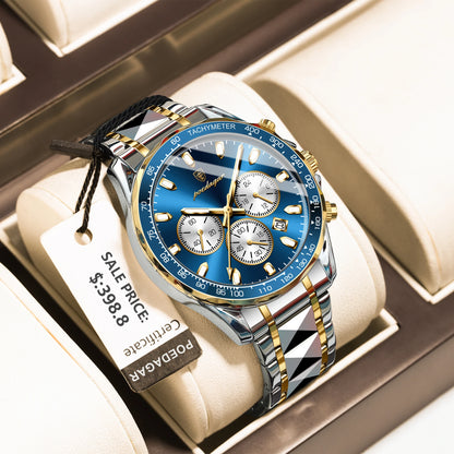 POEDAGAR Luxury Sports Men Watch Waterproof Luminous Date Chronograph Man Wristwatch Stainless Steel Casual Quartz Men’s Watches
