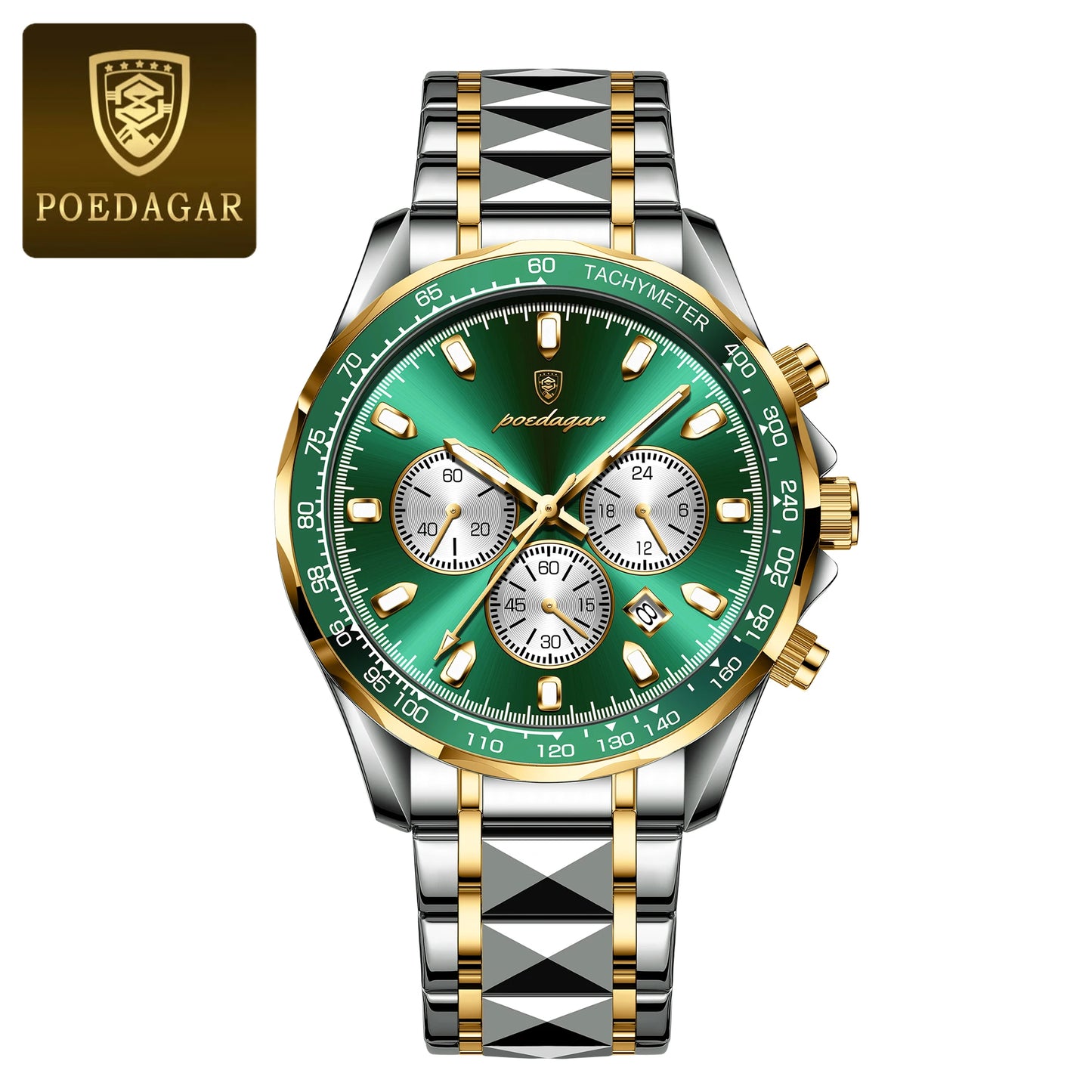 POEDAGAR Luxury Sports Men Watch Waterproof Luminous Date Chronograph Man Wristwatch Stainless Steel Casual Quartz Men’s Watches