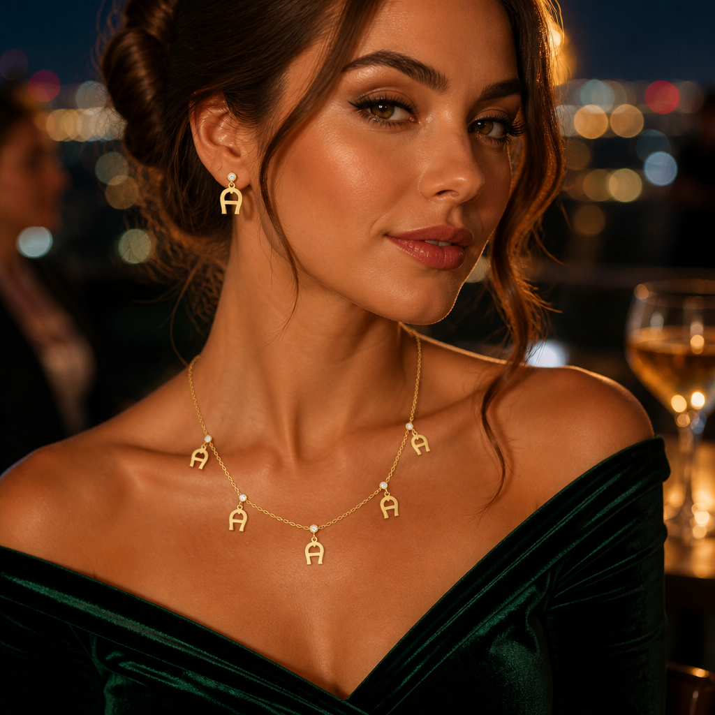 Aigner Golden A Jewelry Set