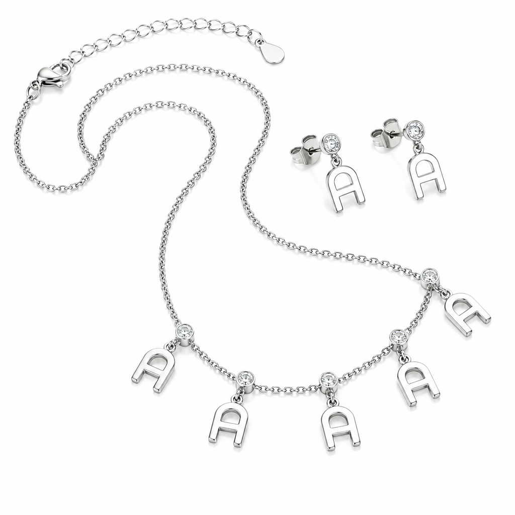 Elegant A Logo Jewelry Set