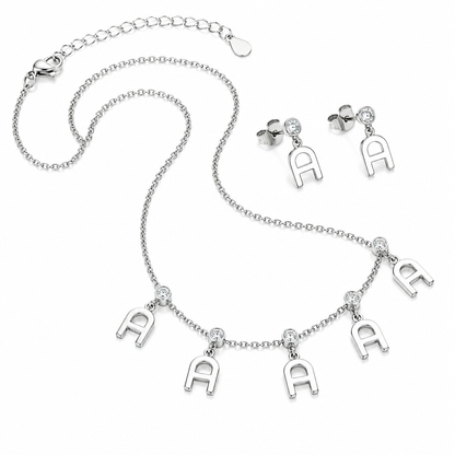 Elegant A Logo Jewelry Set