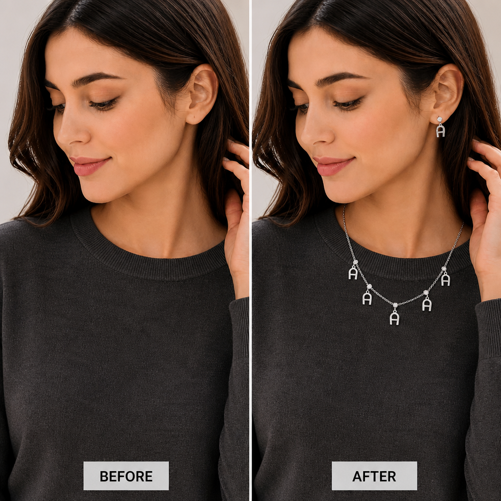 Elegant A Logo Jewelry Set
