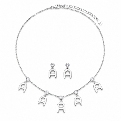 Elegant A Logo Jewelry Set