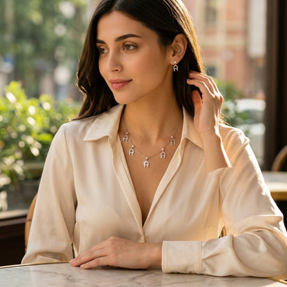 Elegant A Logo Jewelry Set