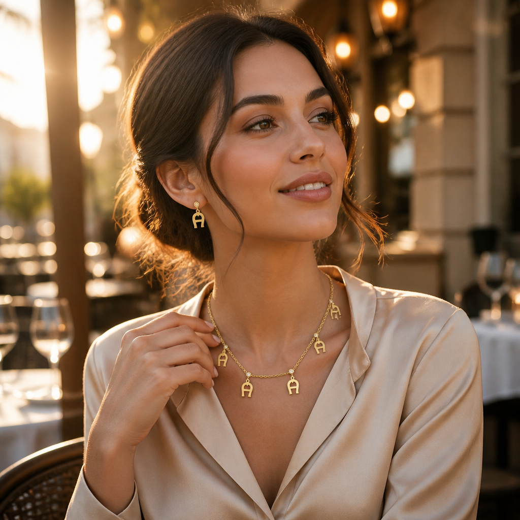 AIGNER Golden A Jewelry Set