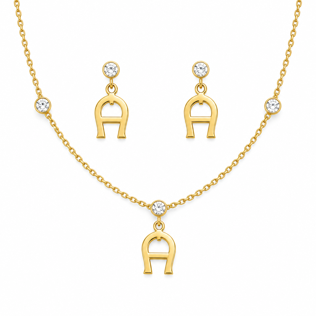 AIGNER Golden A Jewelry Set
