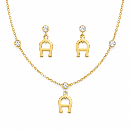 AIGNER Golden A Jewelry Set