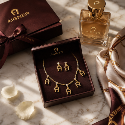 AIGNER Golden A Jewelry Set