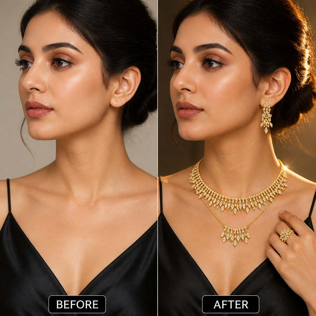 Golden Leaf Jewelry Set