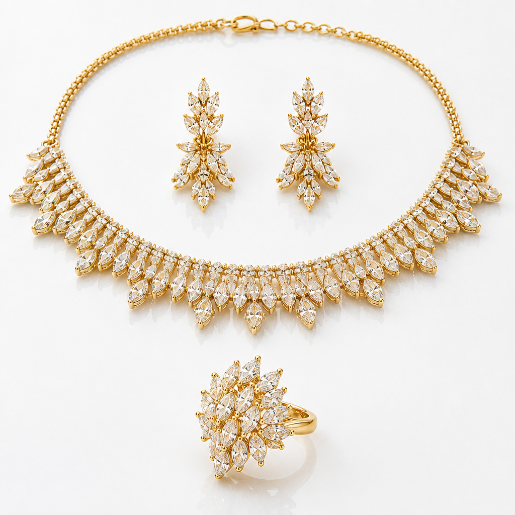 Golden Leaf Jewelry Set