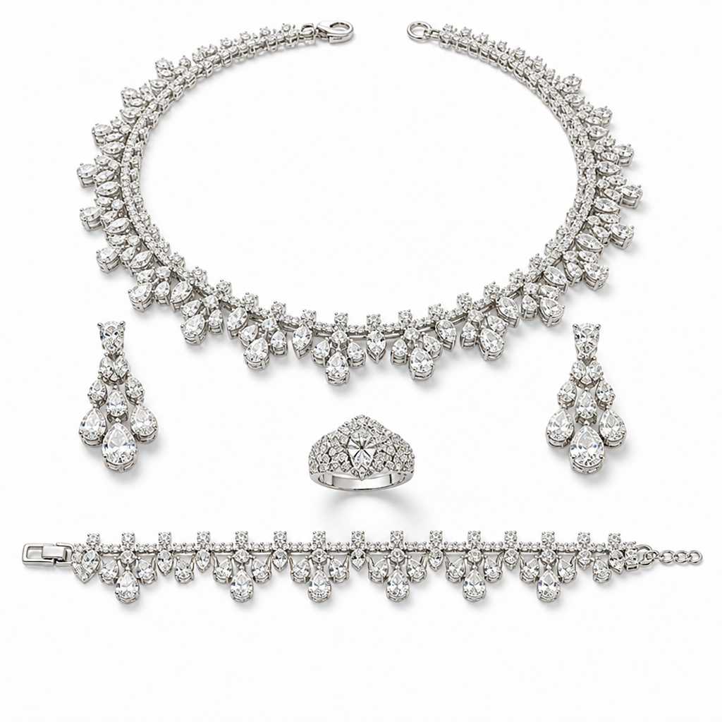 Silver Bridal Jewelry Set