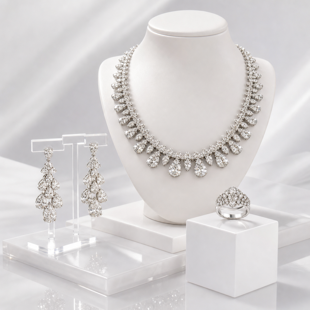 Silver Bridal Jewelry Set