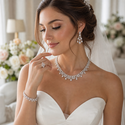 Silver Bridal Jewelry Set