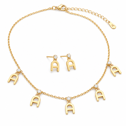 Elegant A Logo Jewelry Set