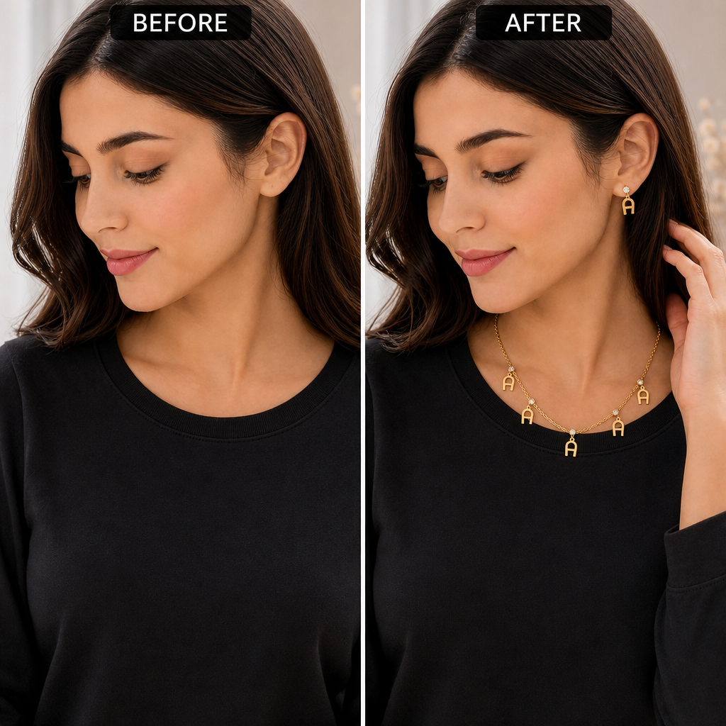 Elegant A Logo Jewelry Set