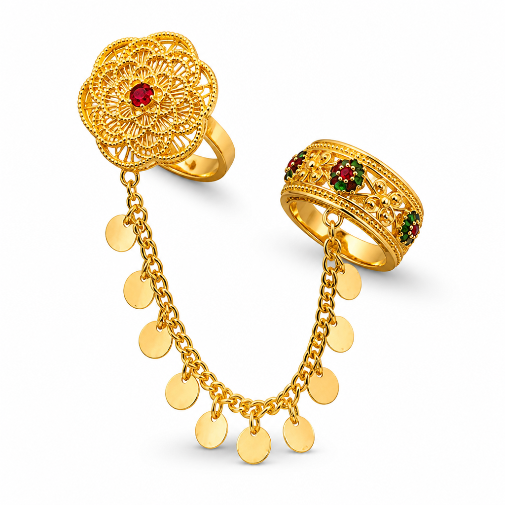 Gold Filigree Chain Ring
