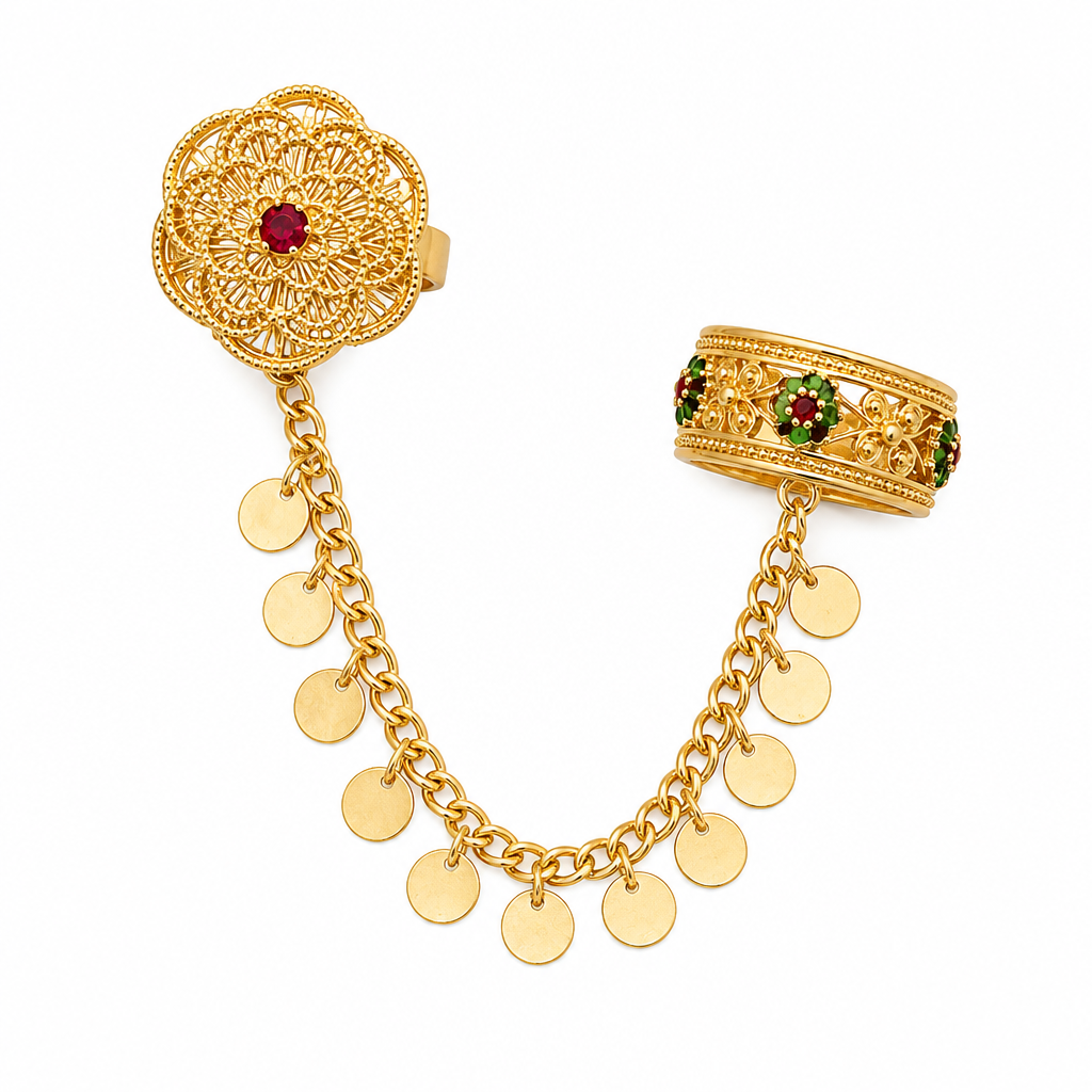 Gold Filigree Chain Ring