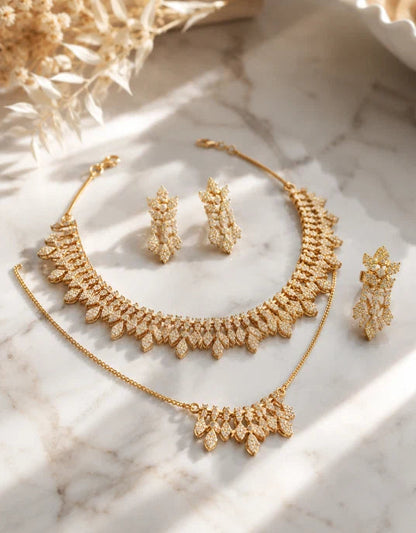 Golden Leaf Jewelry Set