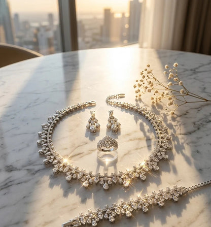 Silver Bridal Jewelry Set