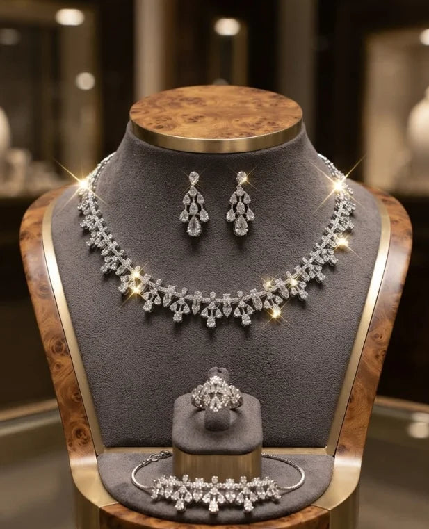 Silver Bridal Jewelry Set